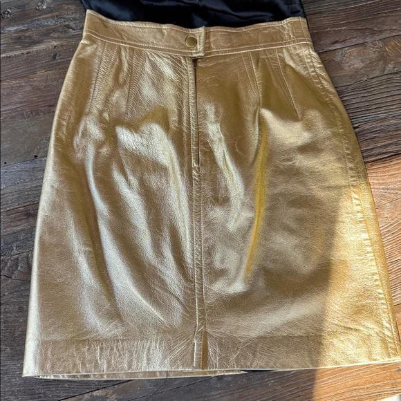 Vintage Escada 1990’s gold metallic mini pencil skirt EVC size Small (euro 38) - Picture 6 of 11